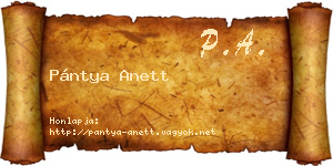 Pántya Anett névjegykártya