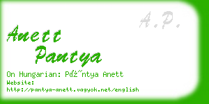 anett pantya business card